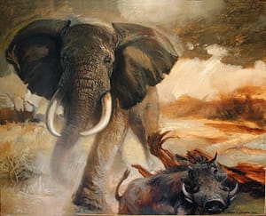 Elephant and Warthog-image